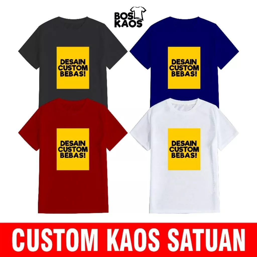 Kaos Dewasa Custom Satuan Bebas Desain Apa