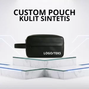 Pouch Kulit Sintetis Custom Logo Perusahaan Handbag
