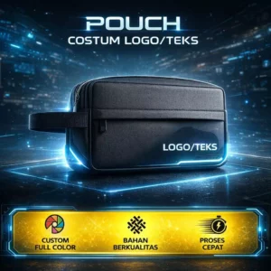 Tas Pouch Custom Logo Teks Multifungsi -